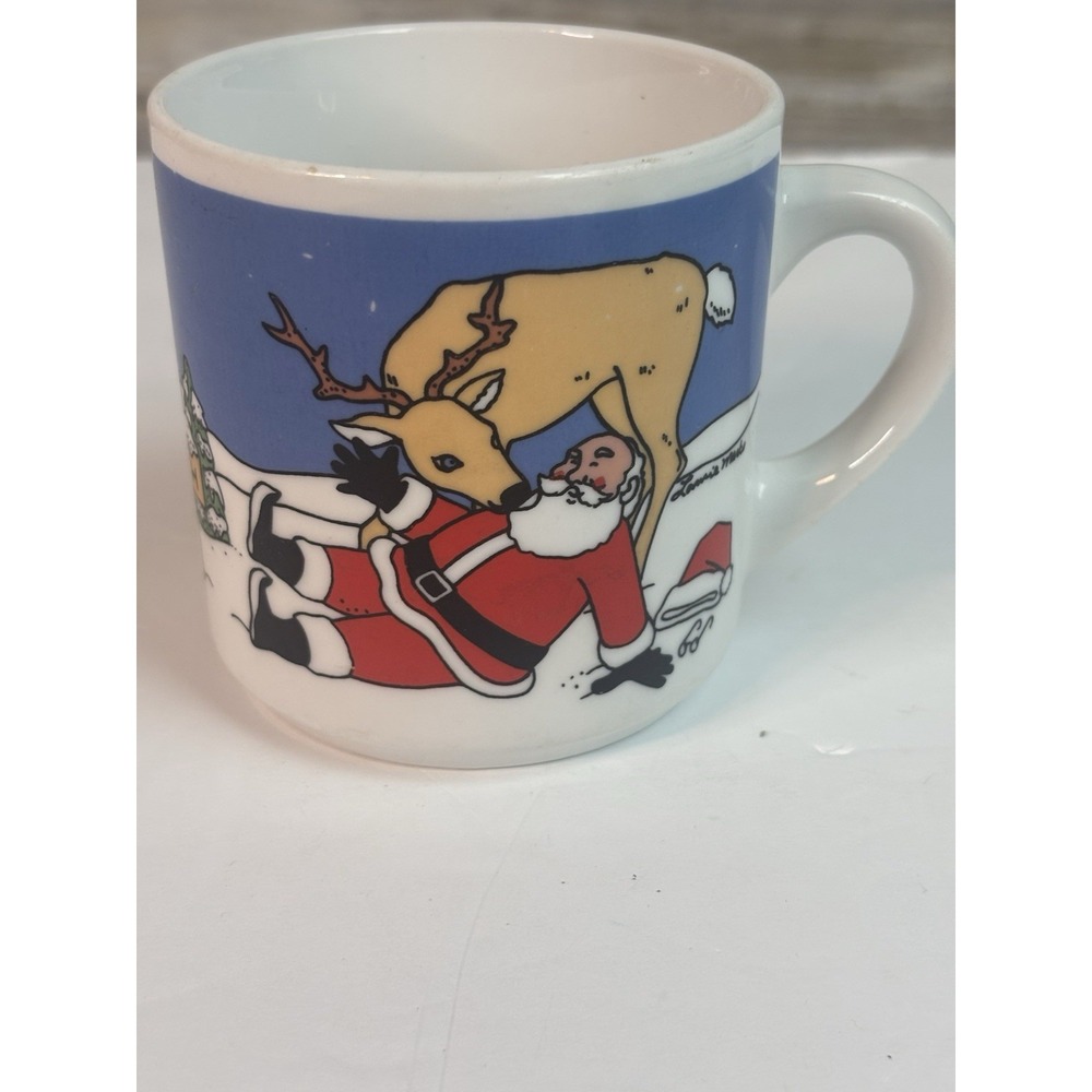 Vintage  Ten, Strawberry Street Brand  Christmas  Santa Mug Laurie Marks